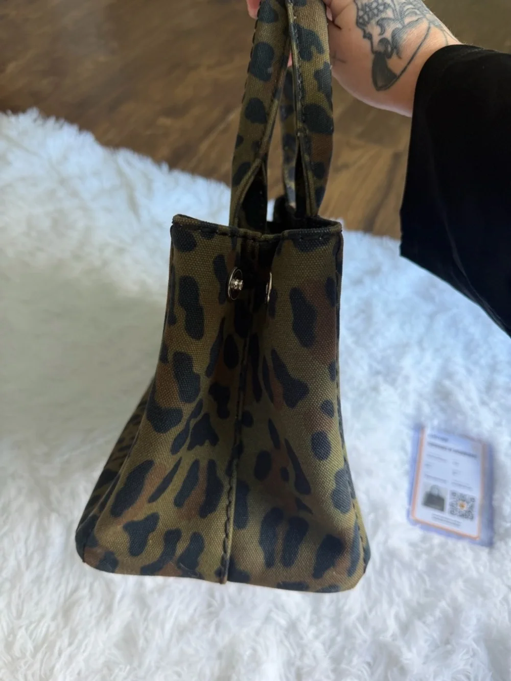 Prada Leopard Canvas Small Tote - Picture 6 of 10